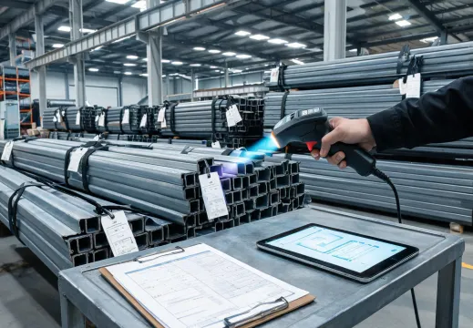 Steel warehouse traceability station