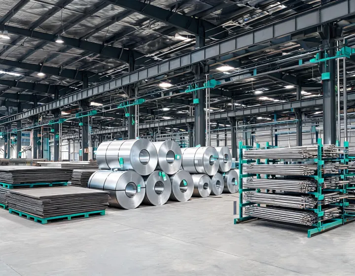 Nucor steel products in warehouse